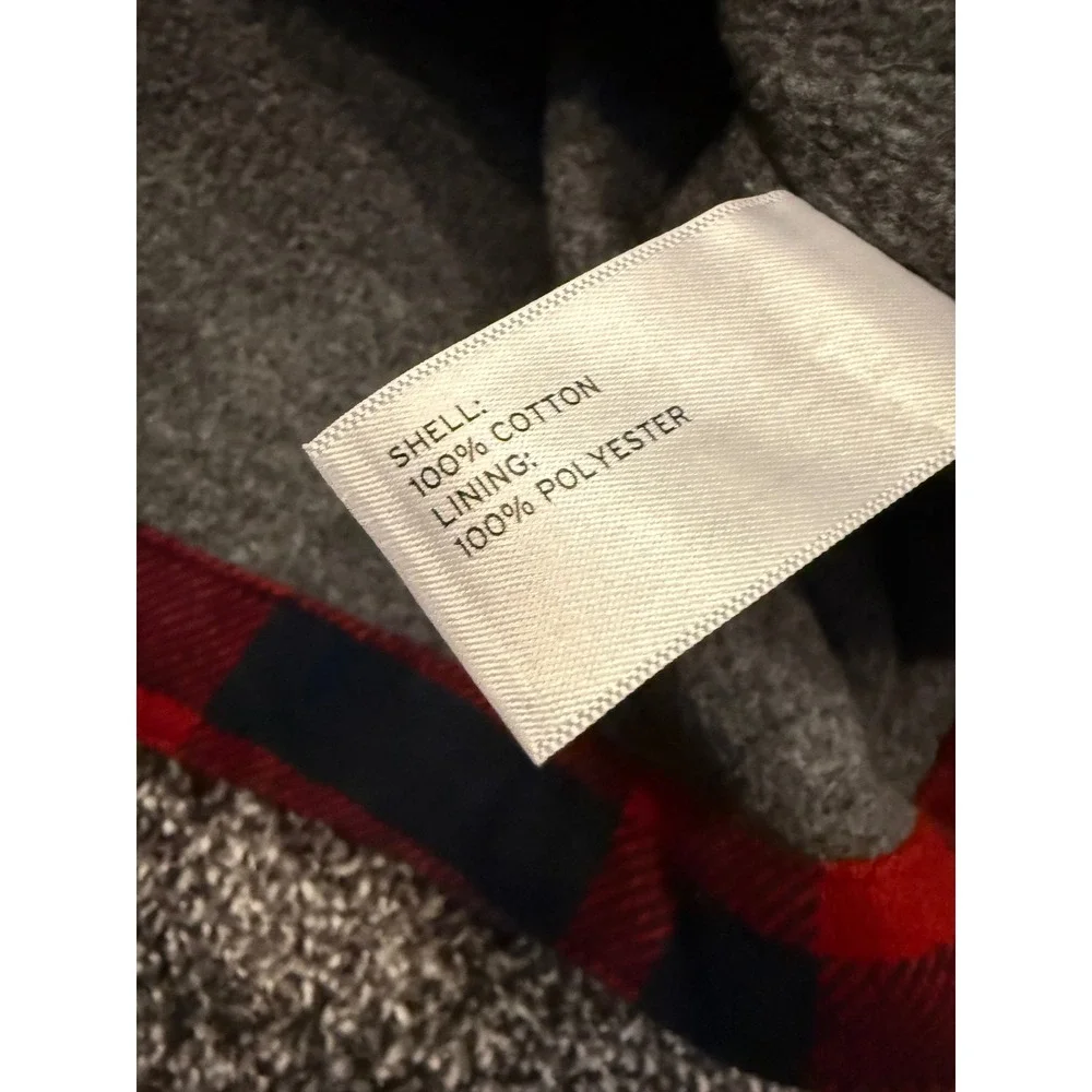 Duluth Trading Co Flapjack Fleece Lined Shirt Jac Red Navy Plaid 4XL 74255 NPL